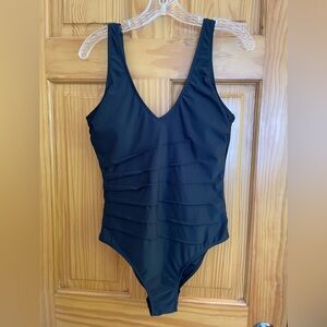 NWT - Cupshe Black V-Neck One-Piece Swimsuit
